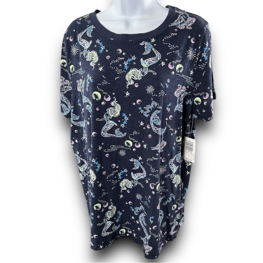 Nwt TORRID Navy Mermaid SS Vintage Tee Size 12 - Picture 14 of 14